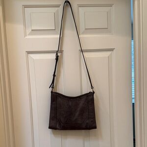 Frye Melissa Dark Gray Leather Crossbody Bag